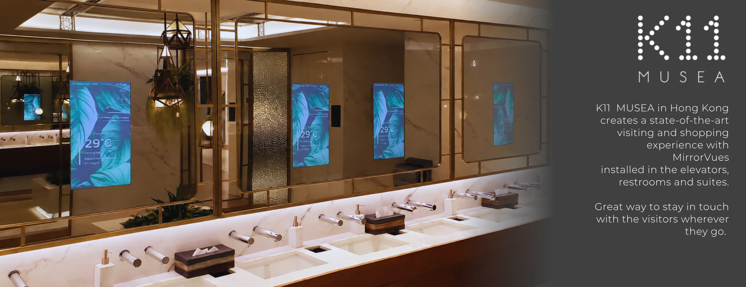 State-of-the-art mirror installed in a K11 Musea restroom in Kuwait.