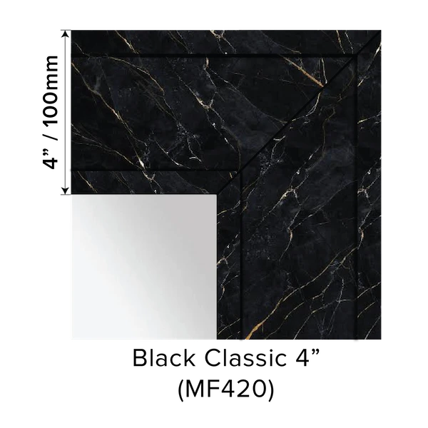 Grand Mirrors 4 inch Vanity Mirror Marble Frame in Classic Black